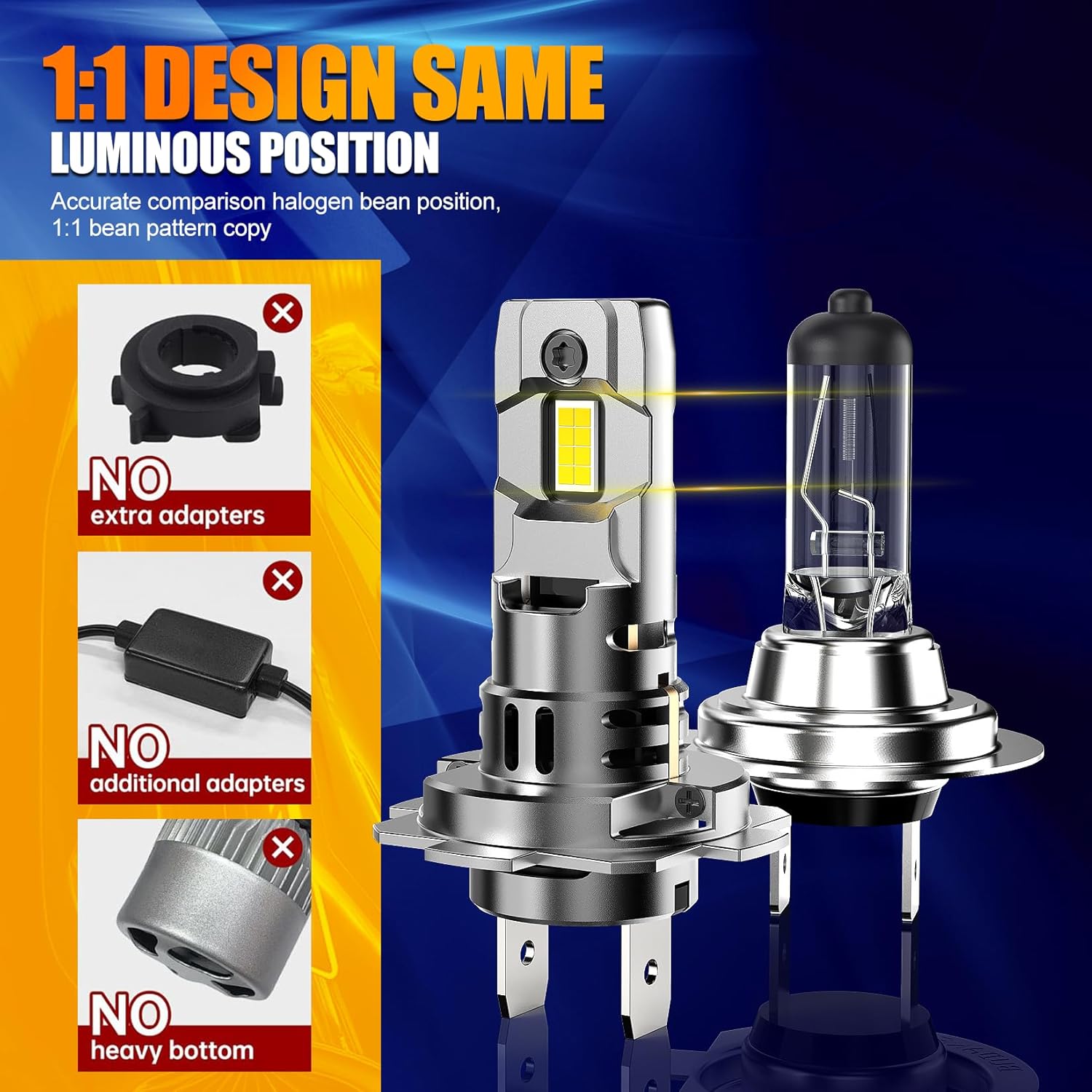 Thumbnail 4 de FREERAP H7 32,000 lm 6500K headlight bulb pack of 2