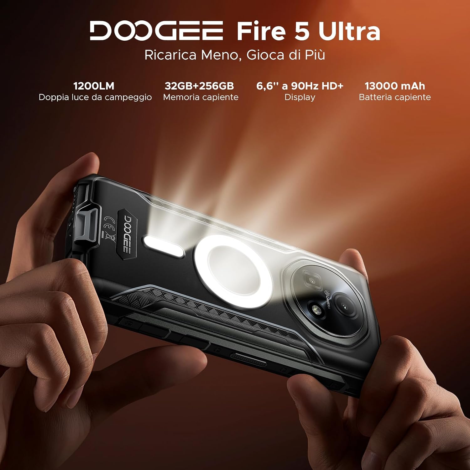 Detalle 2 de DOOGEE Fire 5 Ultra 13000mAh Smartphone rugged