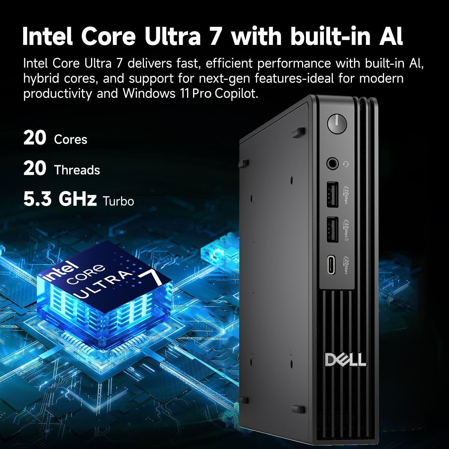 Thumbnail 1 de Dell Pro Micro Plus desktop, Intel Core Ultra 7 265