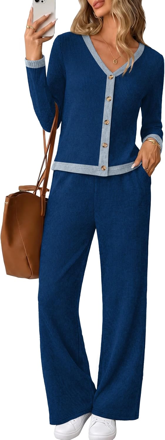 Thumbnail 6 de WIHOLL Women's Ribbed Knit Loungewear Set