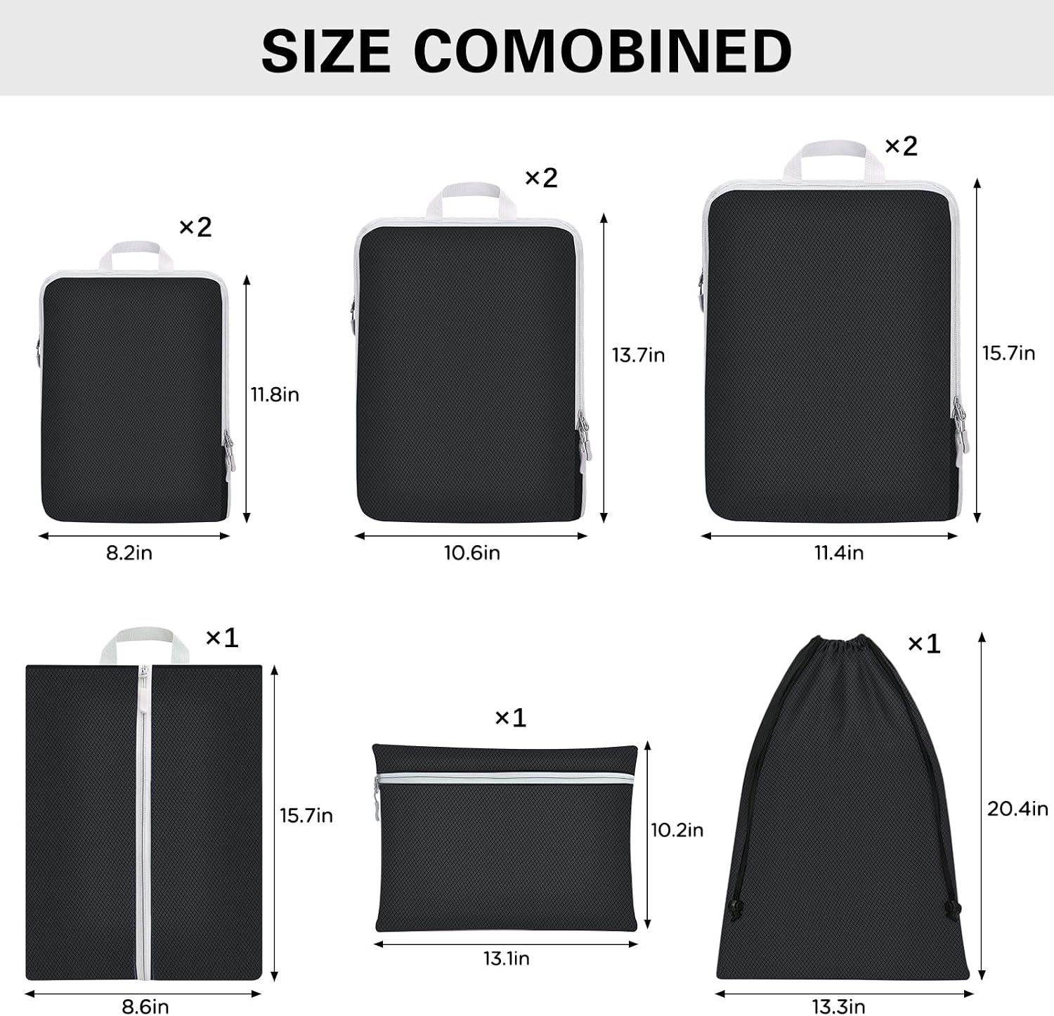 Thumbnail 5 de Compression Packing Cubes 9-Pack 70% space saving