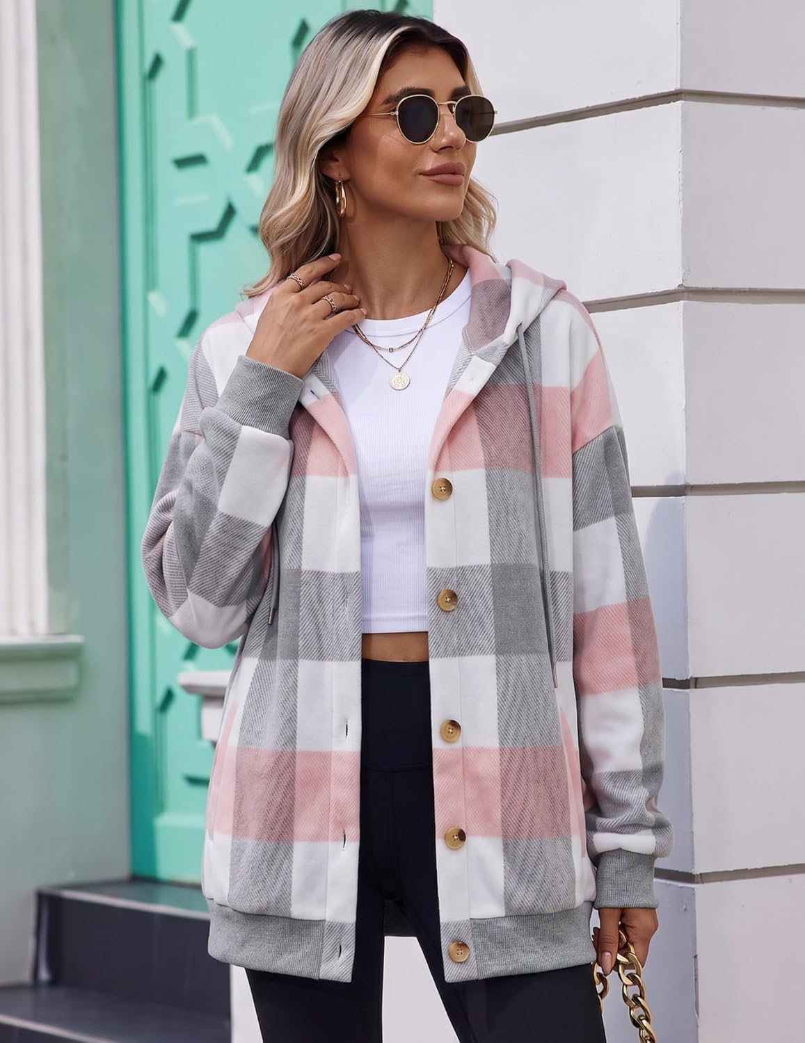 Thumbnail 2 de Zeagoo Women's Hoodie: Button-Front Hooded Sweatshirt with Pockets (S-3XL)