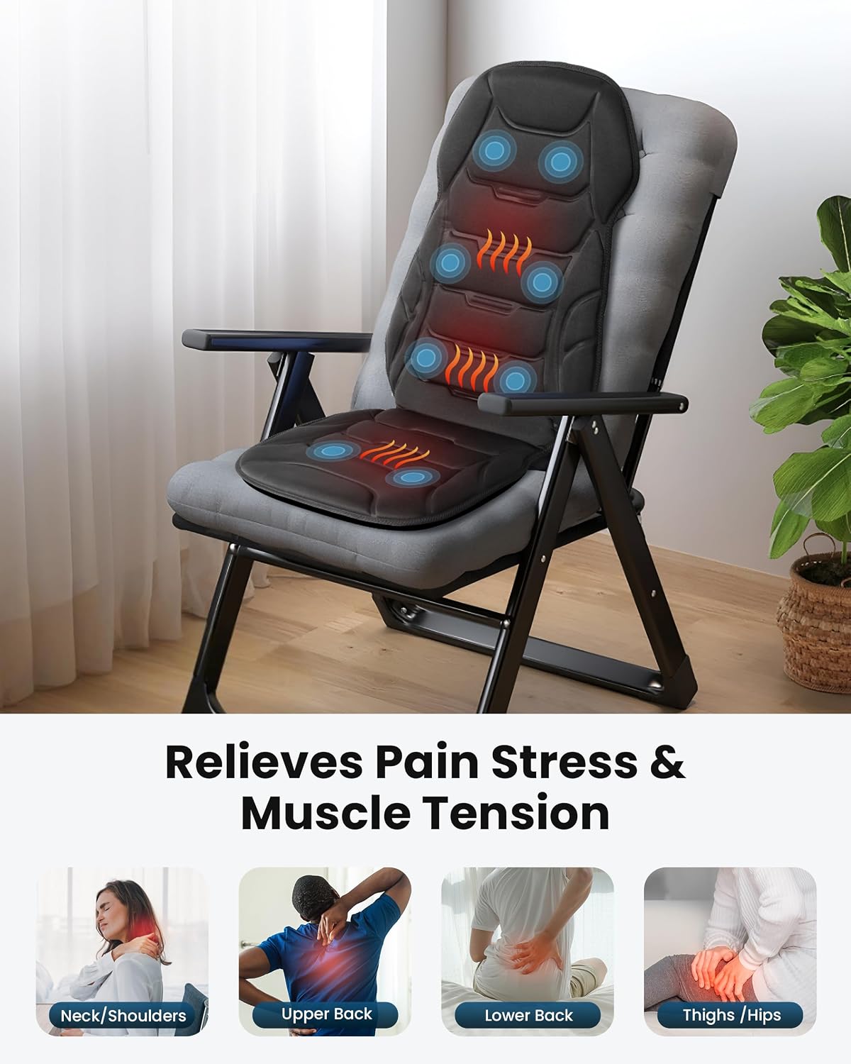 Detalle de COMFIER Back Massager with Heat: a practical, at-home solution for back comfort