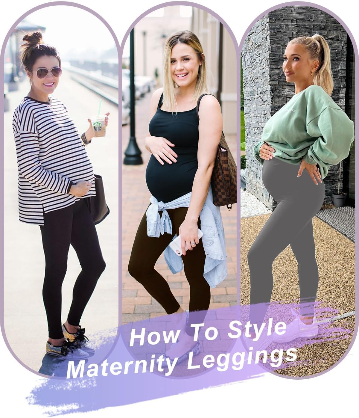 Thumbnail 5 de CTHH 3-Pack Maternity Leggings, Over-the-Belly High-Waist Yoga Pants