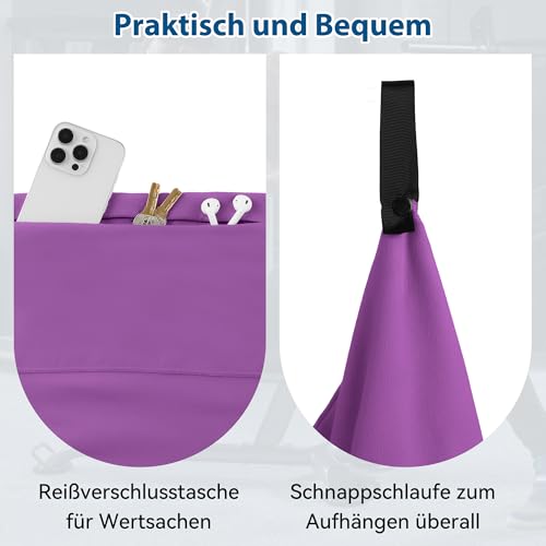 Thumbnail 5 de Novent Fitness Handtuch-Set aus Mikrofaser 120×50 cm mit Reißverschluss-Tasche (2er Set)