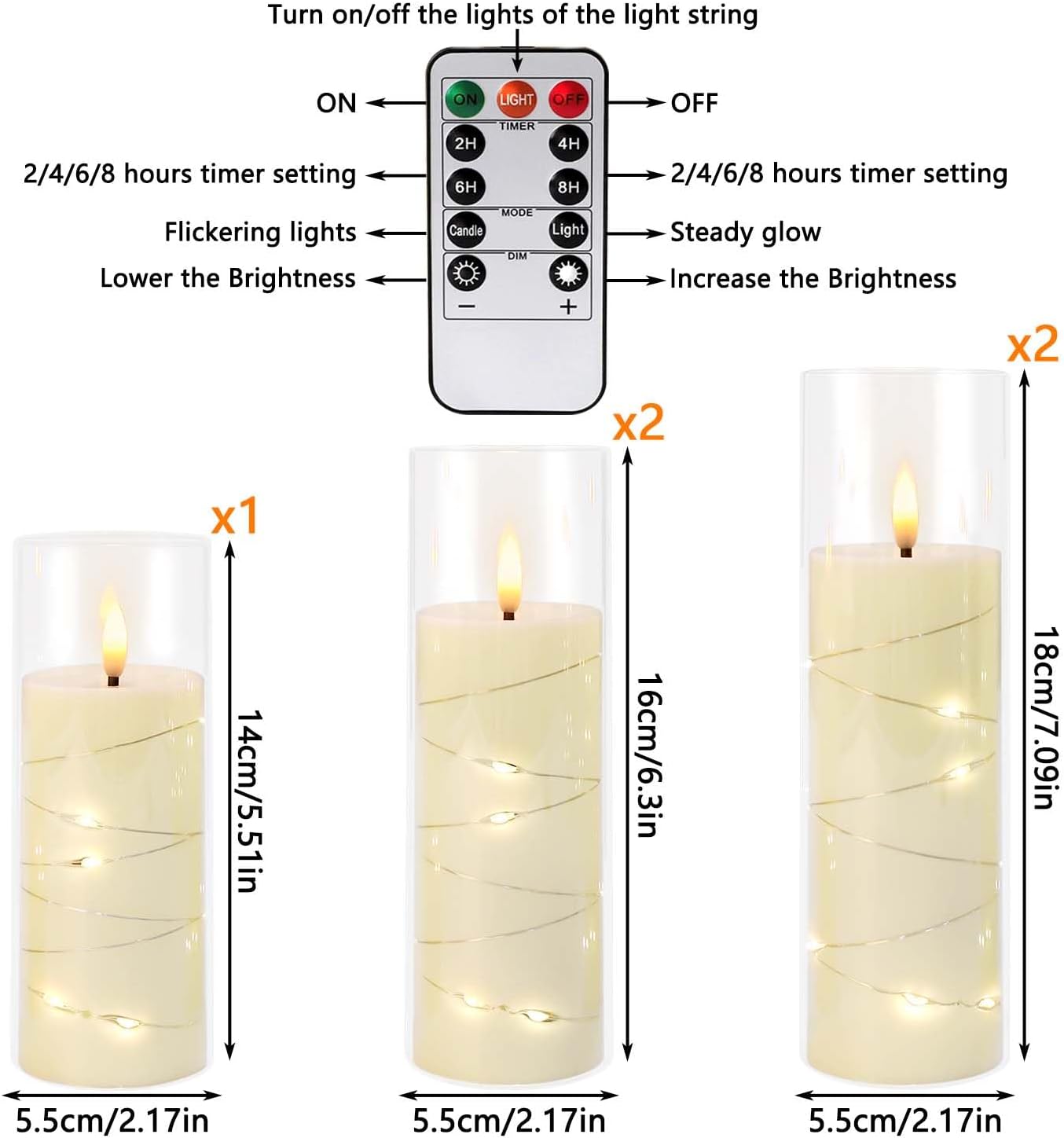 Detalle 2 de CAKETYCG Flameless LED Candles, 5-Pack