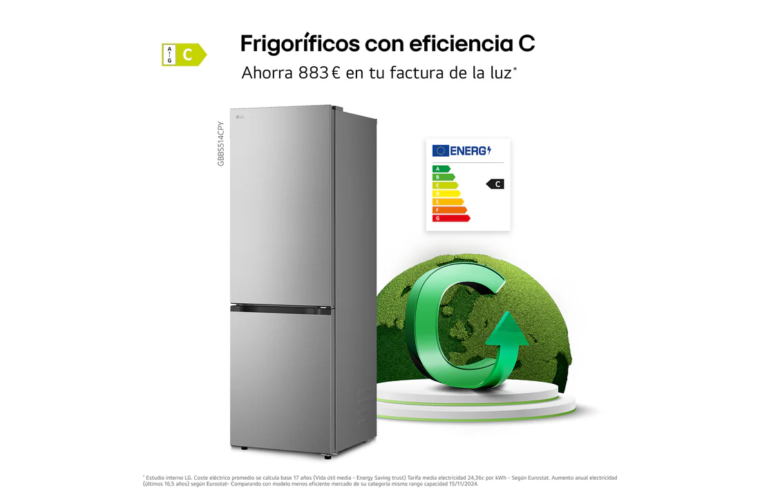 Thumbnail 4 de LG GBBS514CPY Frigorífico Combi 333 l, 1,86 m
