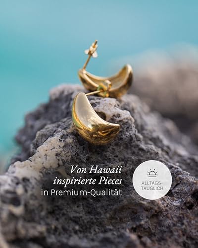 Detalle de PURELEI Drop Ohrringe (Gold) – Tropfen aus langlebigem Edelstahl