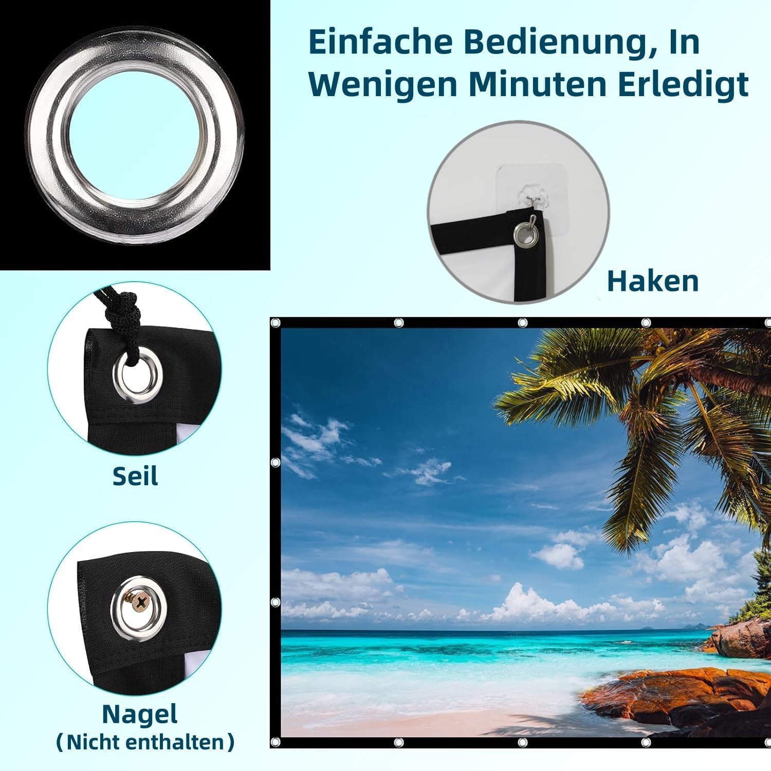 Thumbnail 4 de Leinwand Beamer 150 Zoll 16:9 HD Outdoor
