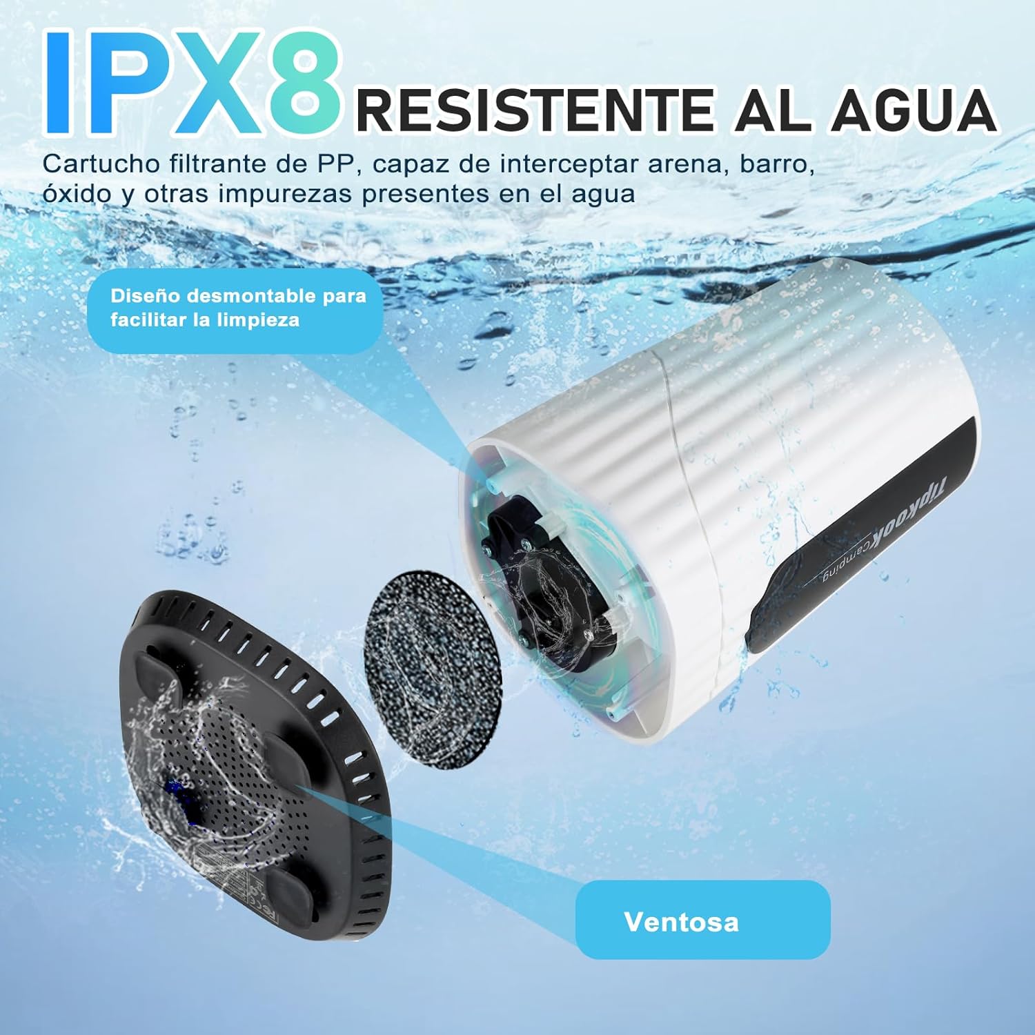 Detalle 2 de Tipkook Ducha Camping Portátil 10000mAh