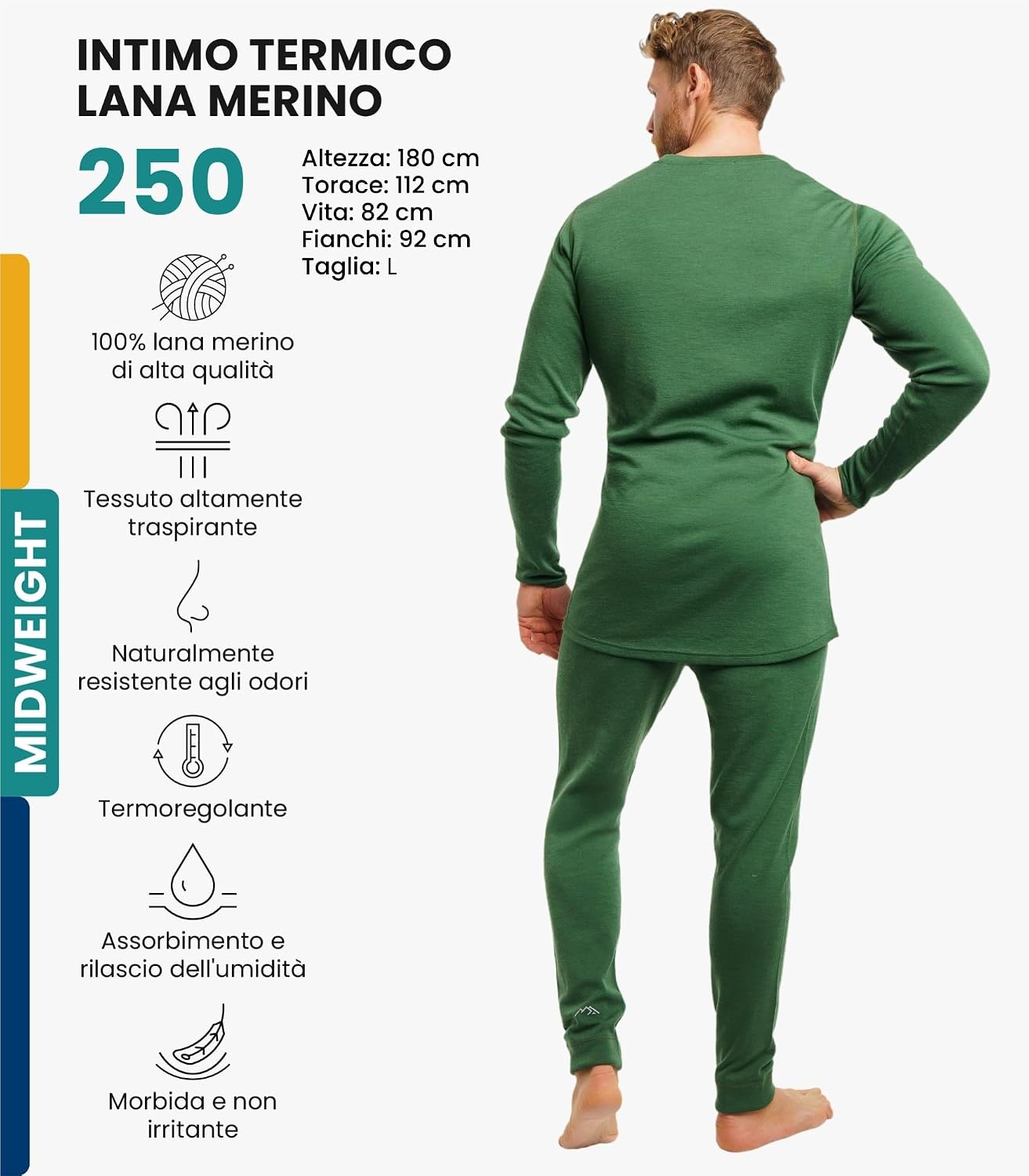 Detalle de Merino.tech Intimo termico uomo 18,5 micron