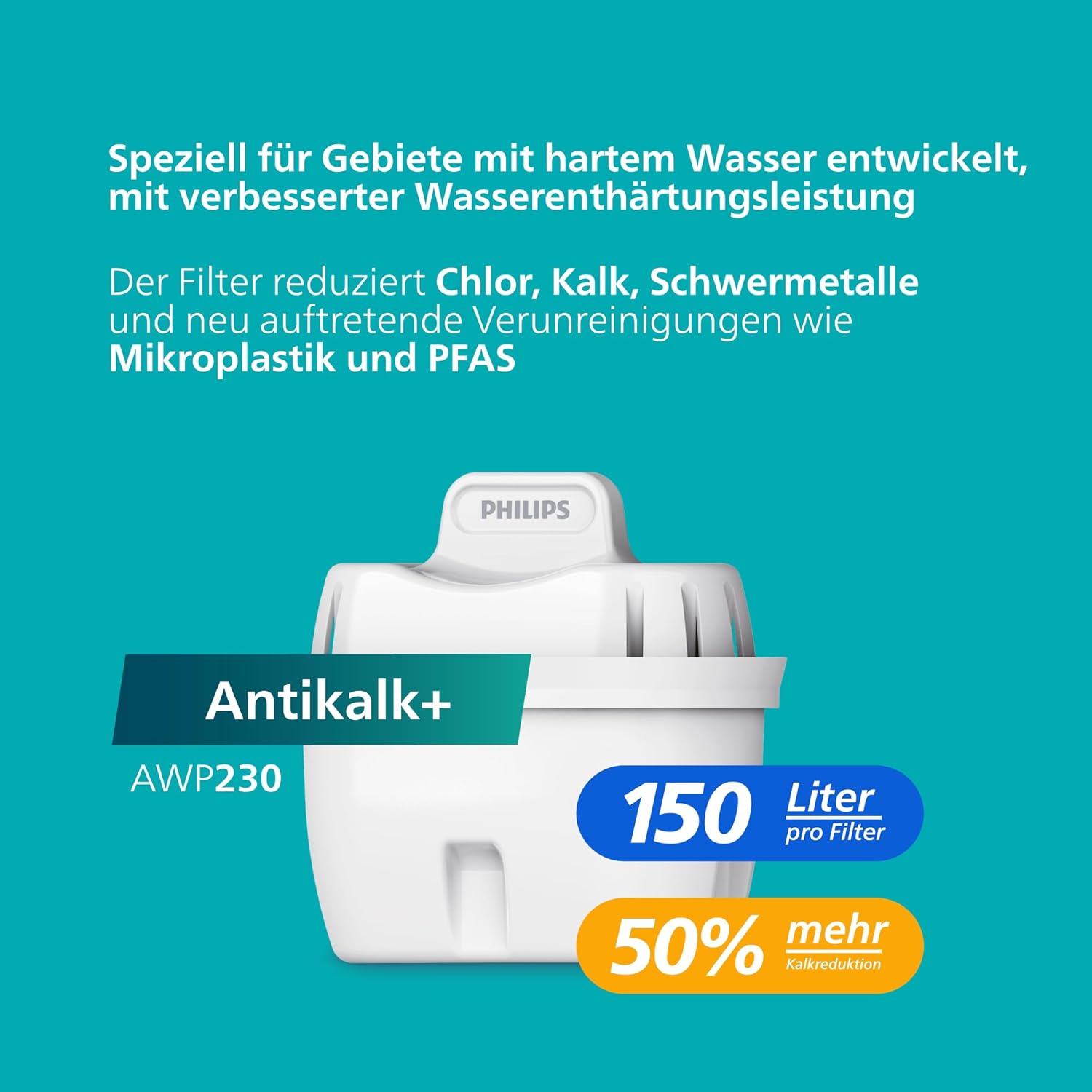 Thumbnail 1 de Philips Water Wasserfilterkanne +4 Anti-Kalk Wasserenthärter (2,6 L) inkl. elektronischem Timer & 4 Ersatzfilterkartuschen