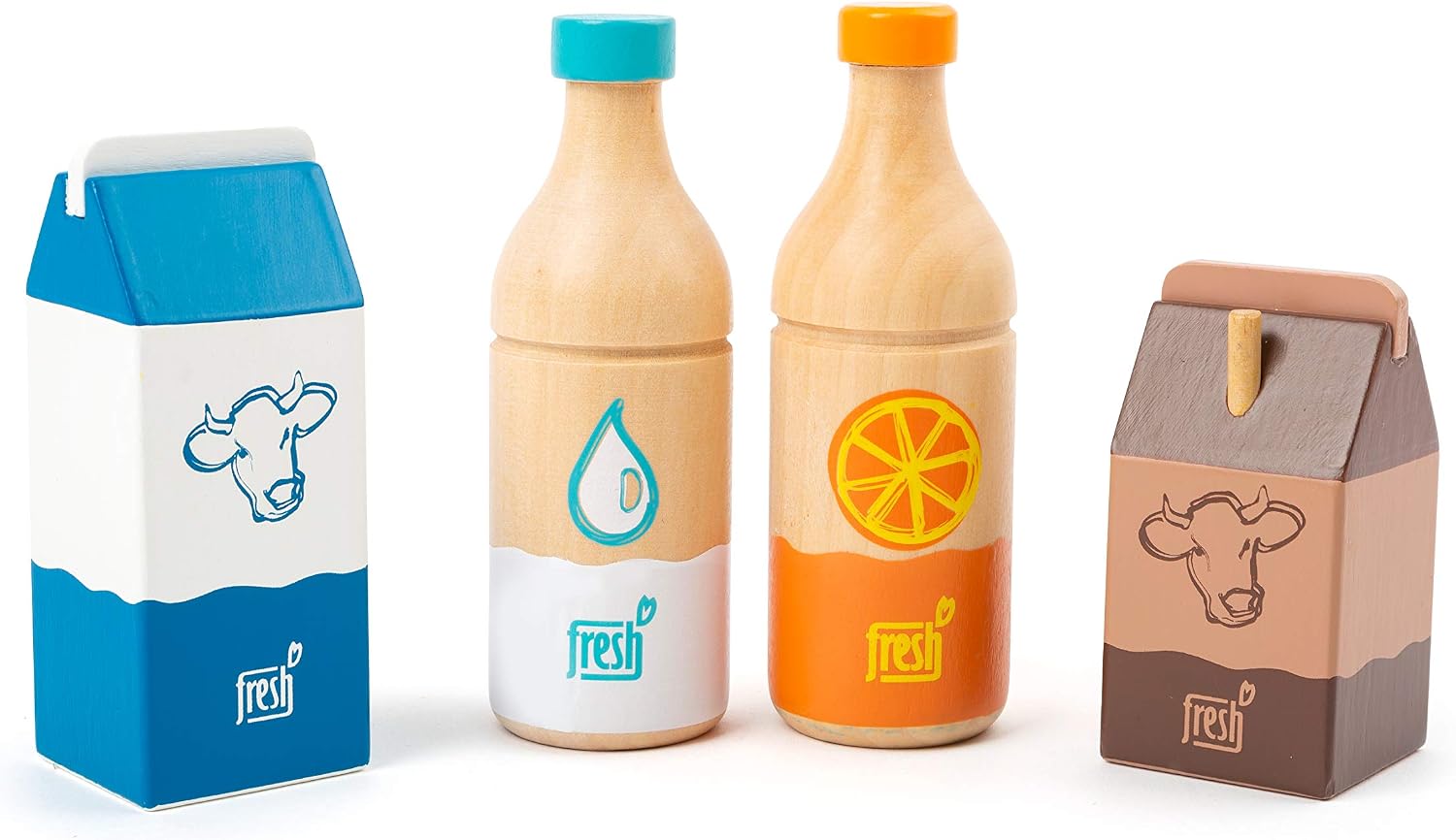 Detalle de Small foot Set de Boissons Fresh en Bois — 4 pièces pour jeux de rôle (Âge 3+)