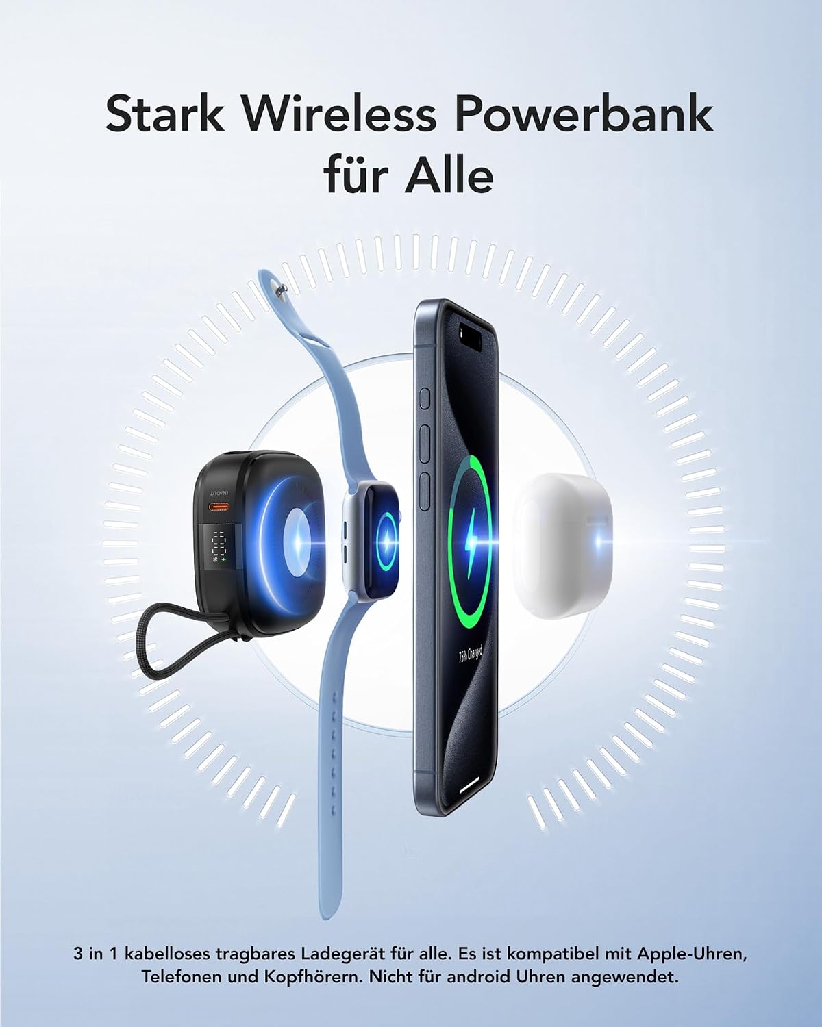 Detalle 2 de Charmast Magnetische Powerbank 10000mAh PD 20W
