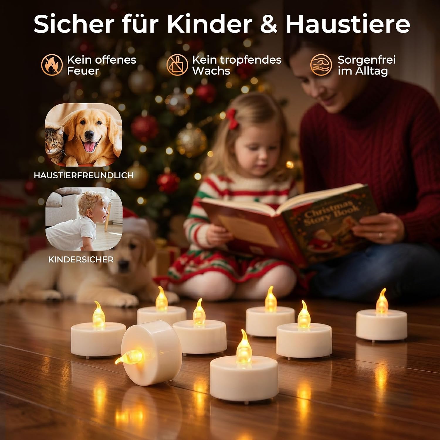 Thumbnail 3 de cimetech 12 LED Teelichter mit Timer & Fernbedienung – flammenlose Kerzen