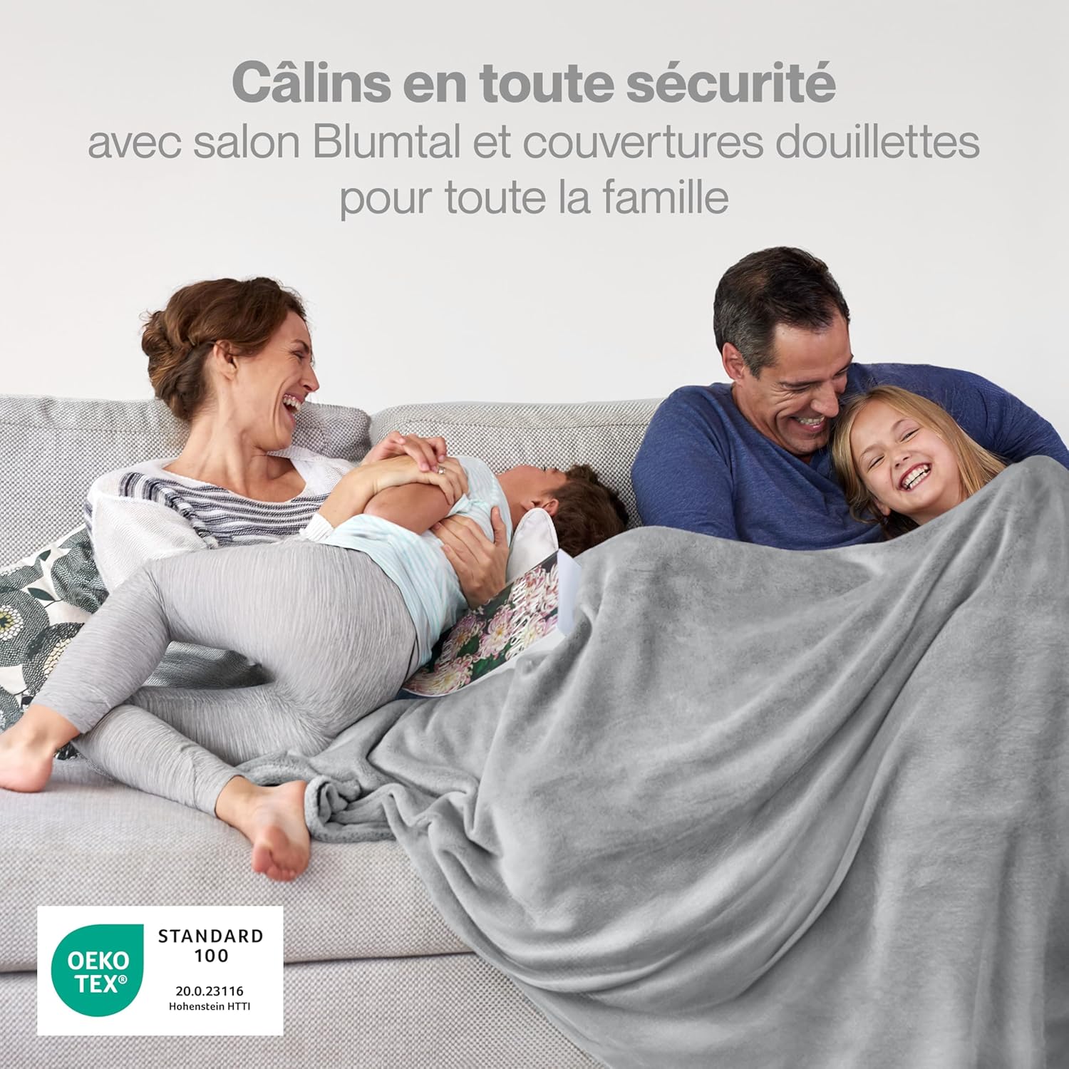 Thumbnail 1 de Blumtal Couverture Polaire 270 x 230 – Plaid Gris Certifié Oeko-Tex, ultra doux et chaud