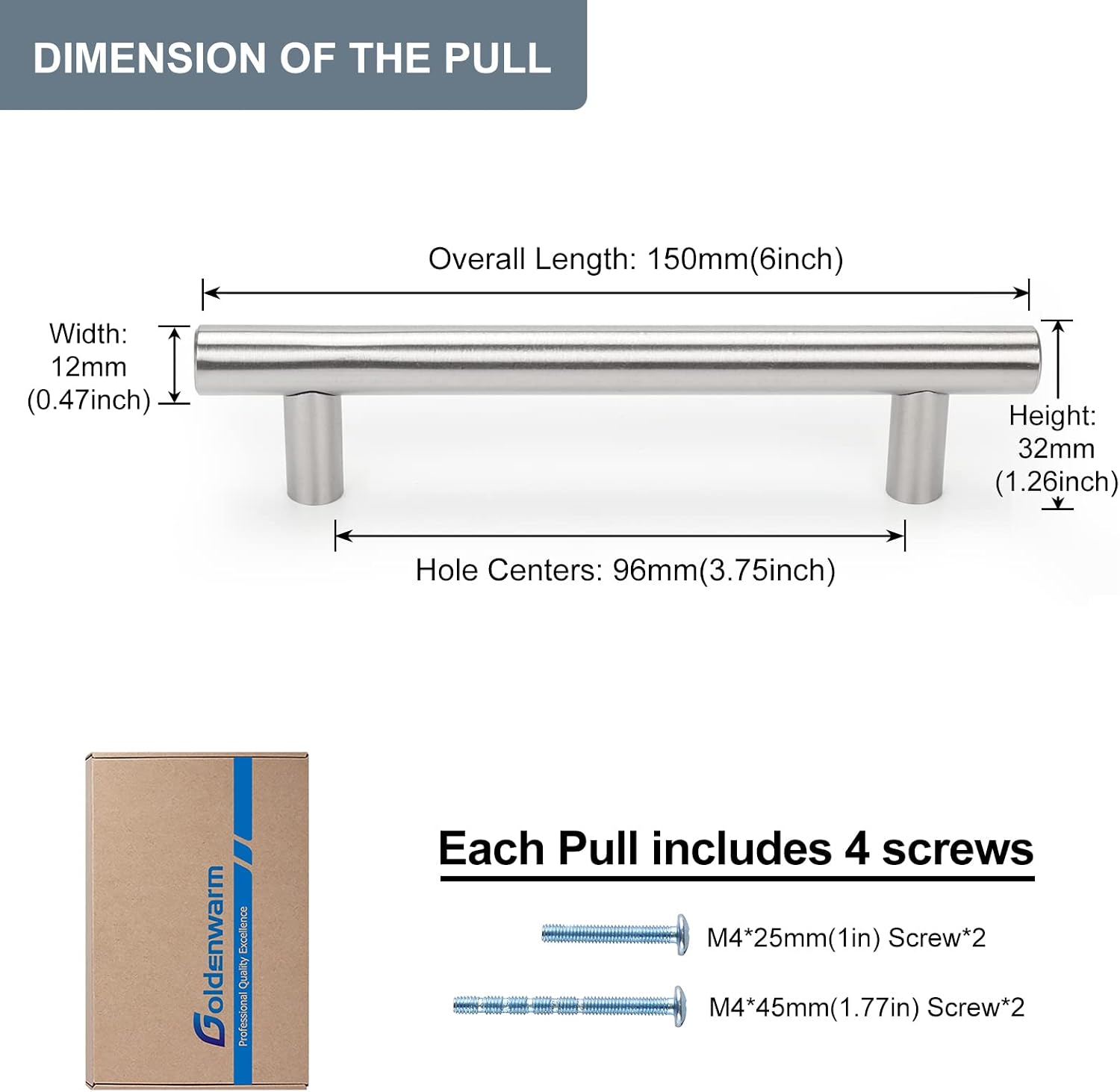 Detalle de Goldenwarm Cabinet Handles, Brushed Nickel