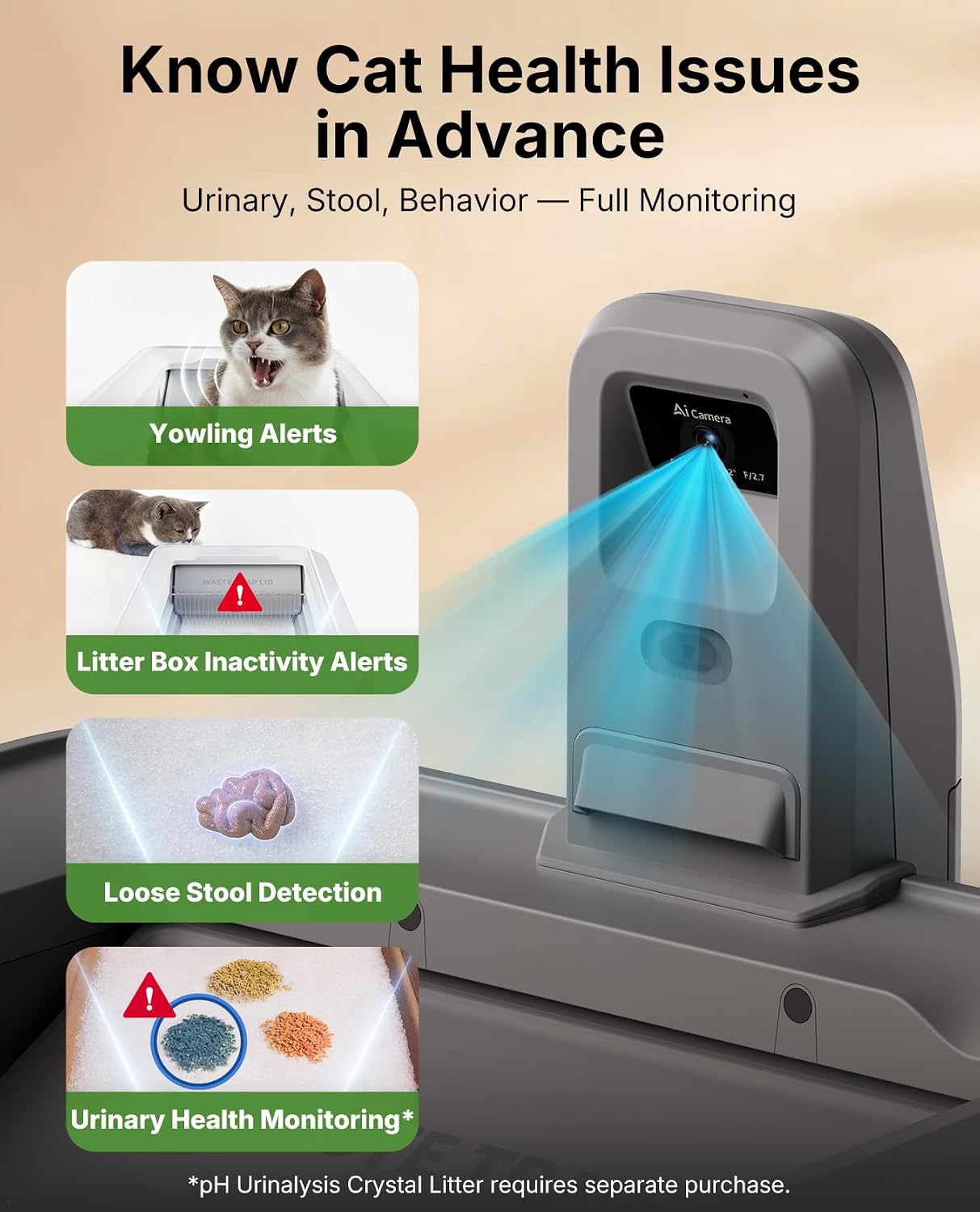 Detalle 2 de PETKIT Purobot Crystal Duo self-cleaning litter box