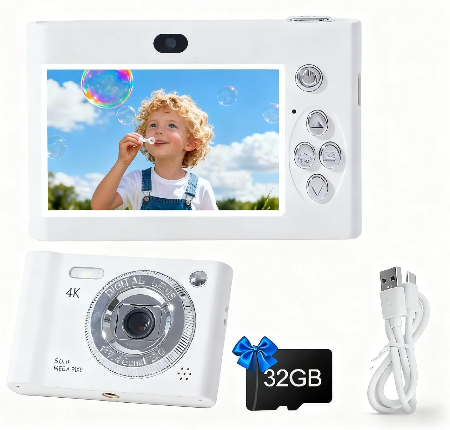 Thumbnail 6 de Digital Camera with Dual Screen (Pink) – 4K autofocus, 48MP vlogging camera with dual display, 32GB card and 16x zoom