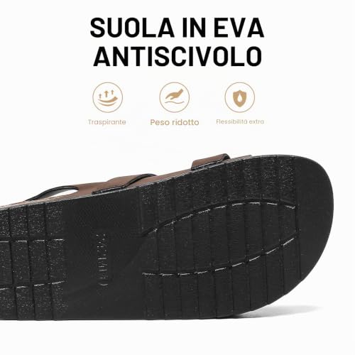 Detalle de Jifenkla Zoccoli Sandali Estivi Uomo/Donna con Suola in Sughero e Plantare Regolabile