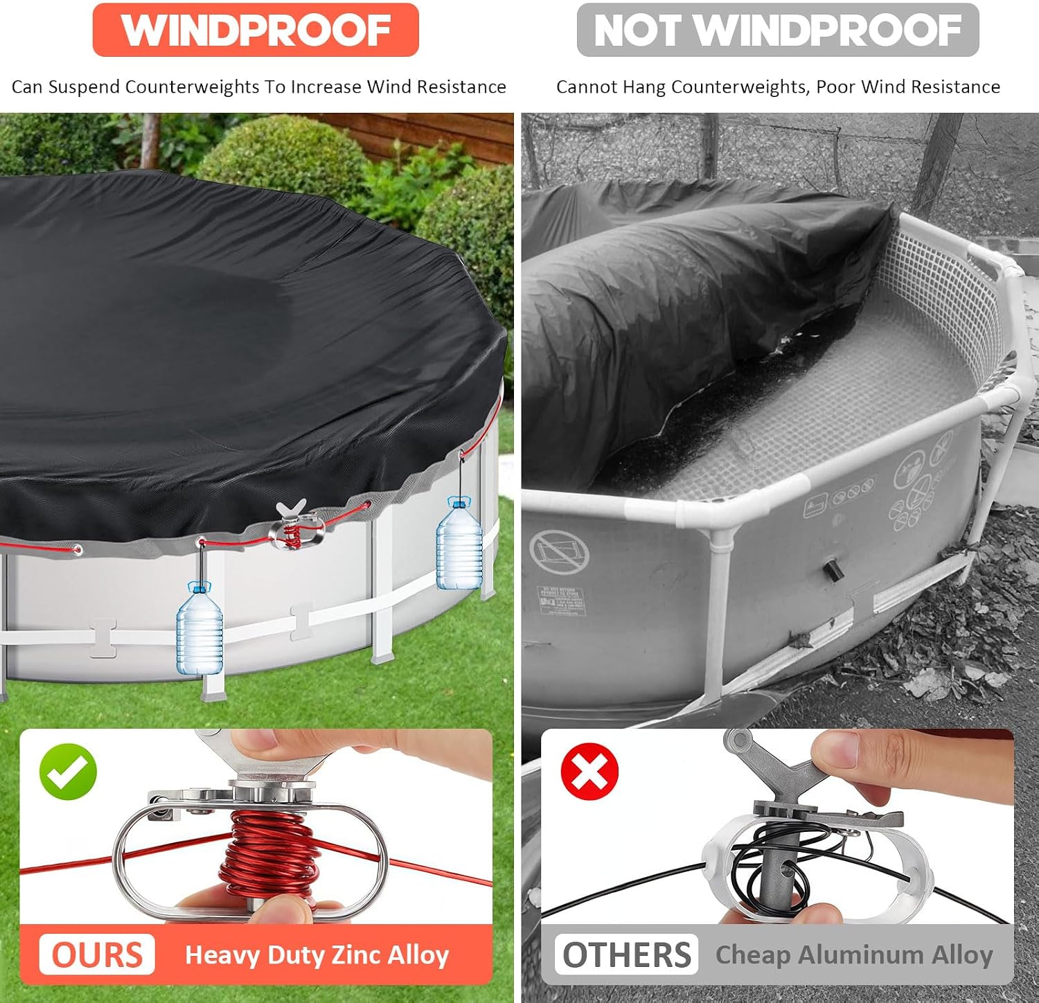 Thumbnail 5 de Aipwerer Poolabdeckung Rund 366 cm | 420D Oxford, Ø371 cm – Schutzabdeckung für INTEX & BESTWAY Pools