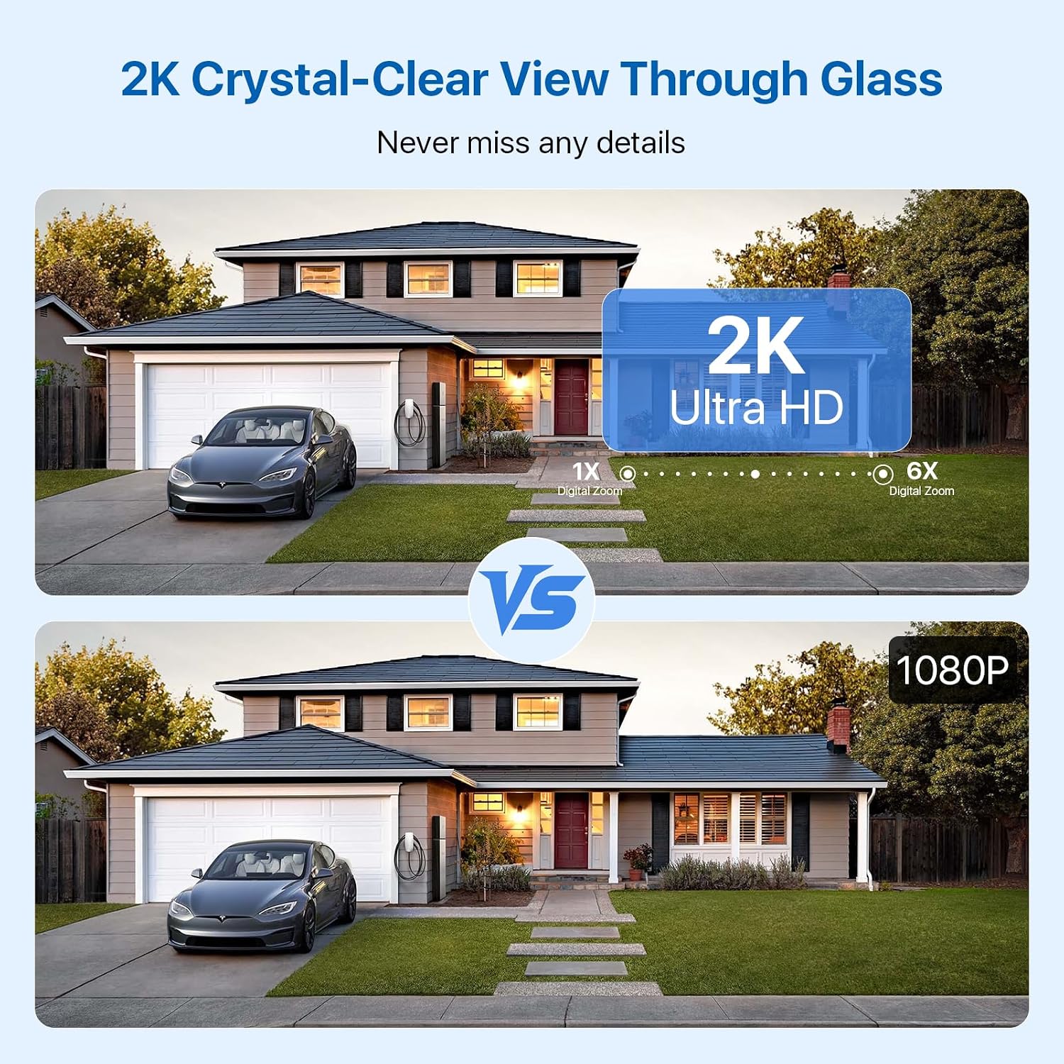 Thumbnail 6 de AKINGUAR 2K 3MP Window Camera for Home Security (2 Pack) w/ Dual-Band WiFi, Full Colour Night Vision, AI Detection