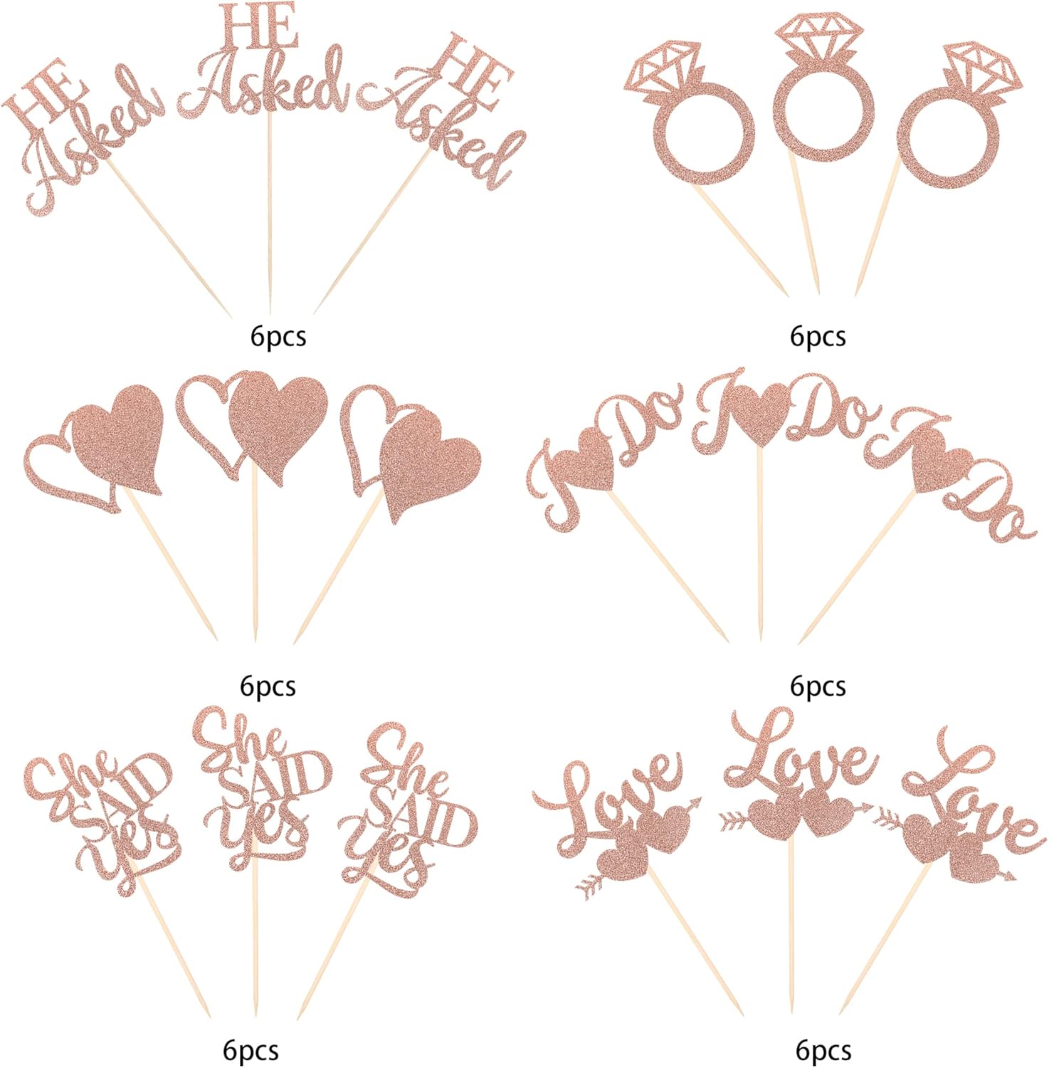 Thumbnail 3 de SYKYCTCY 36 Cupcake Toppers He Asked 🎂