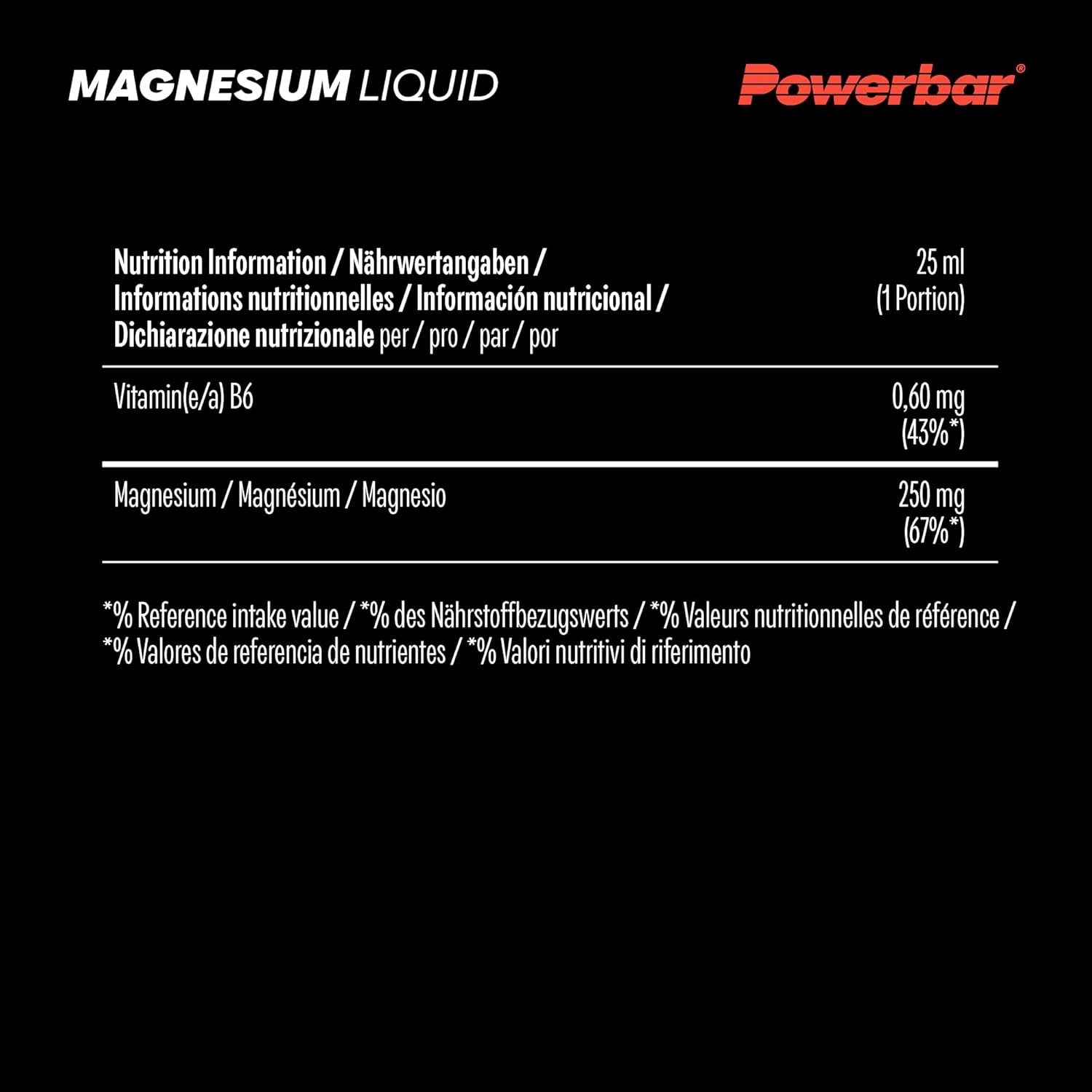 Thumbnail 4 de PowerBar Black Line Magnesium Liquid – 20x25 ml mit 250 mg Magnesium + Vitamin B6