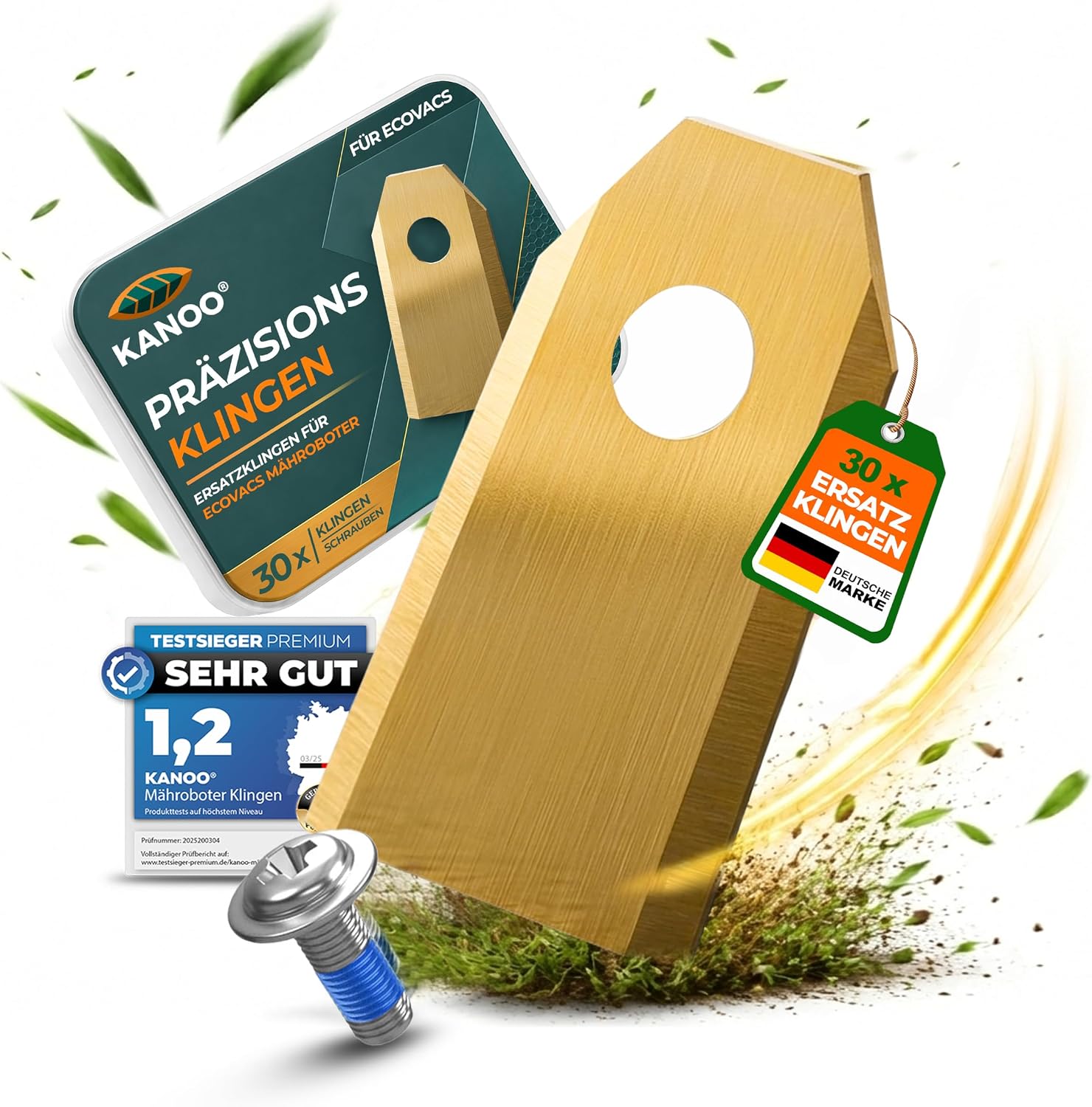 Detalle de Kanoo Set lame di ricambio in acciaio inox per robot rasaerba Ecovacs GOAT e modelli G1