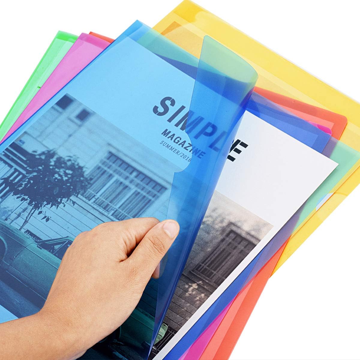 Detalle de ZCZN Cartelline Portadocumenti A4 in Plastica, 10 pezzi – 31x22 cm, 5 colori brillanti
