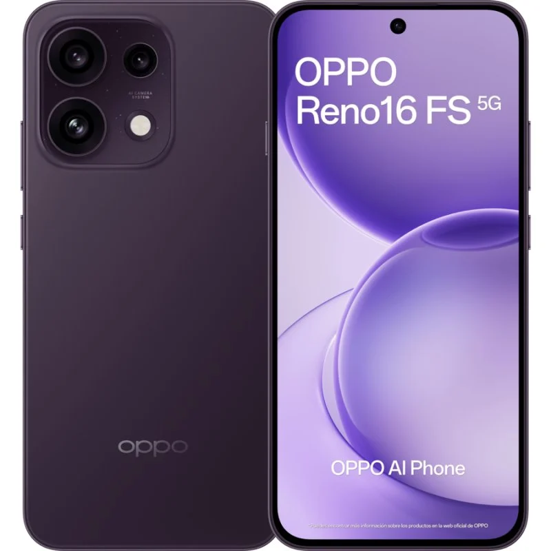 Detalle de OPPO Reno16 FS 5G 8GB 512GB 6.57" Negro Púrpura