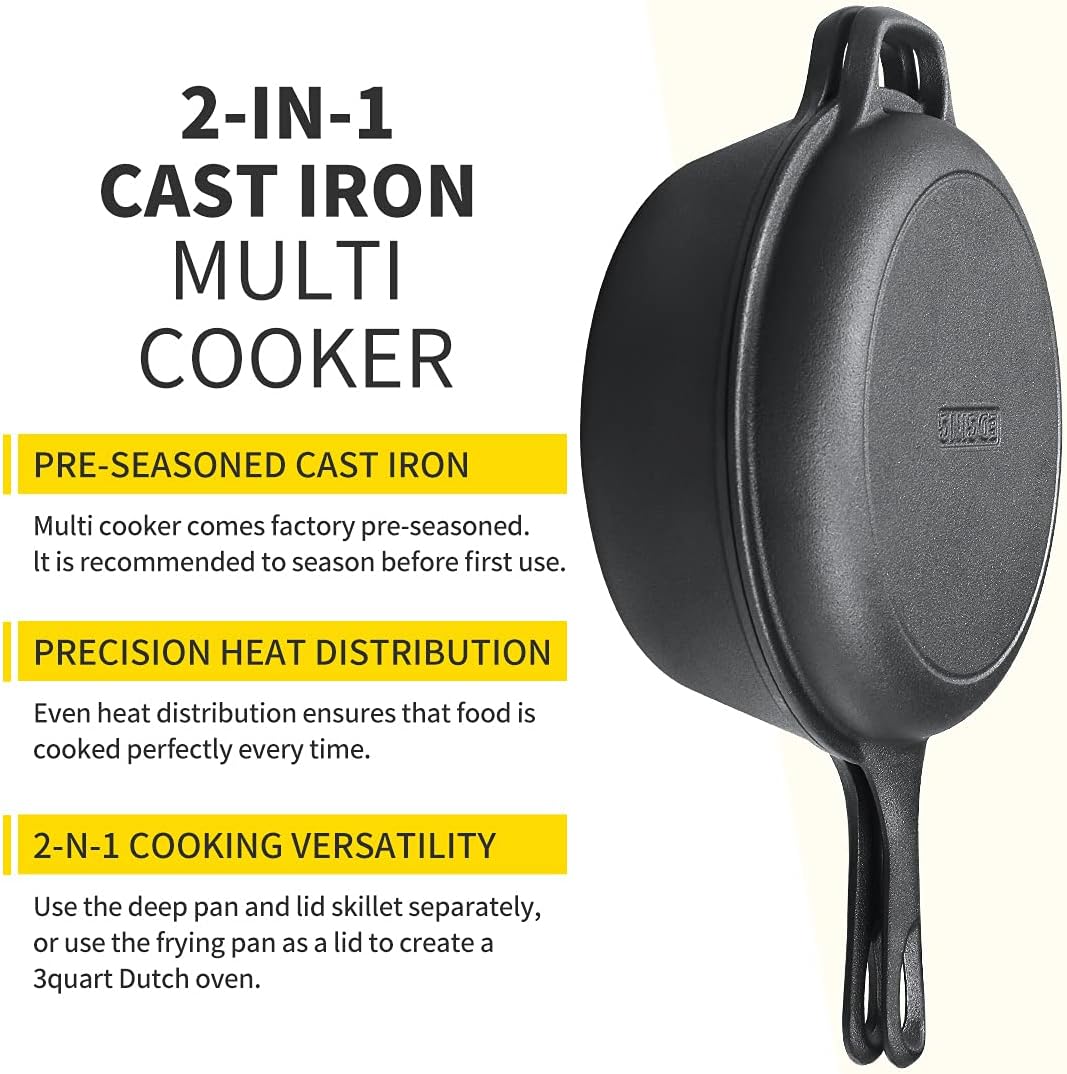Detalle de EDGING CASTING 2-in-1 Cast Iron Dutch Oven 3 QT