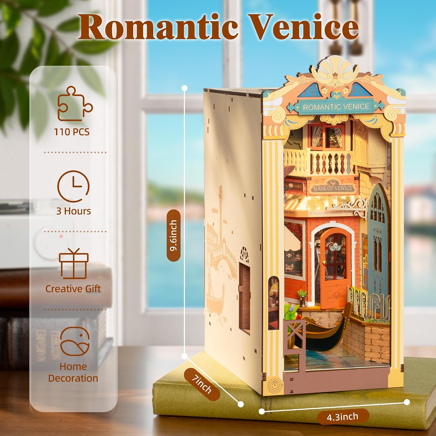 Detalle 2 de Rolife Book Nook Venise romantique