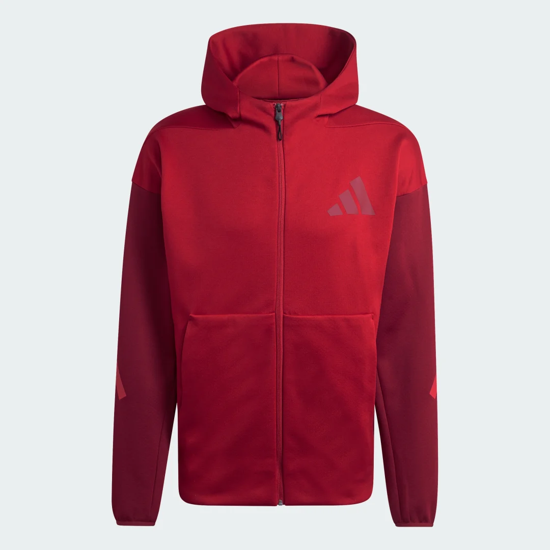 Detalle 2 de Chaqueta deportiva con cremallera Z.N.E. de Adidas – Burgundy