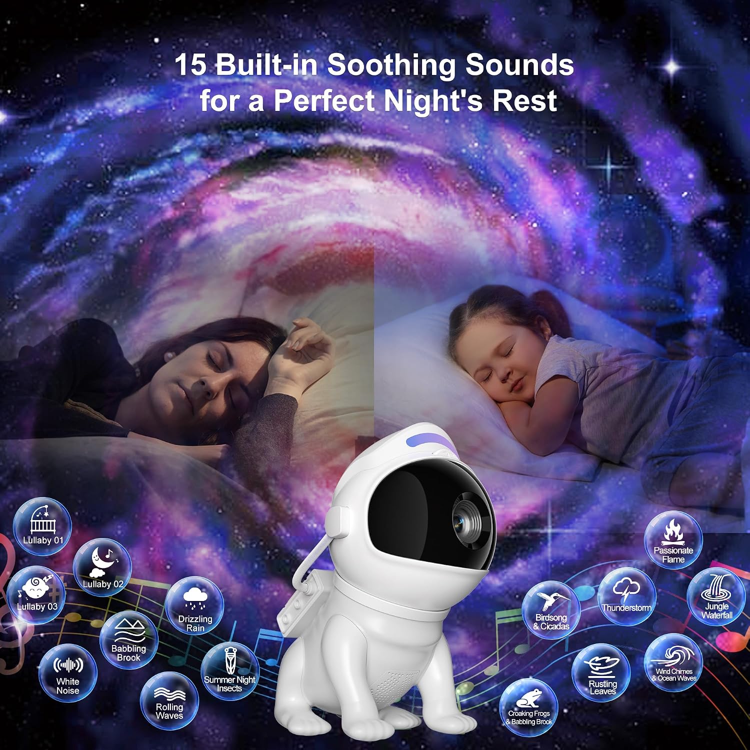 Detalle de Bazcuka Sternenhimmel Projektor – 4K HD Planetarium mit 12 Planeten-Scheiben & Bluetooth-Lautsprecher