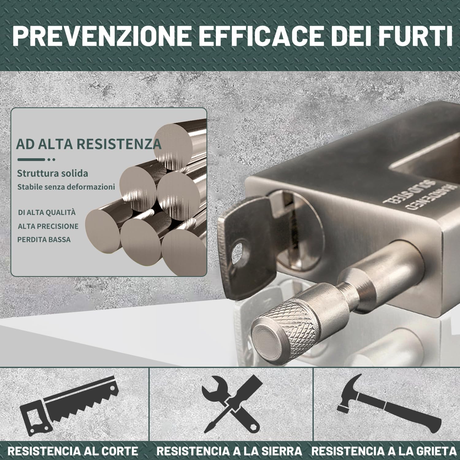 Thumbnail 5 de CDC DIGI 1701-1CDC5: Super Heavy Duty 94mm Padlock for 20'/40' Container Garages