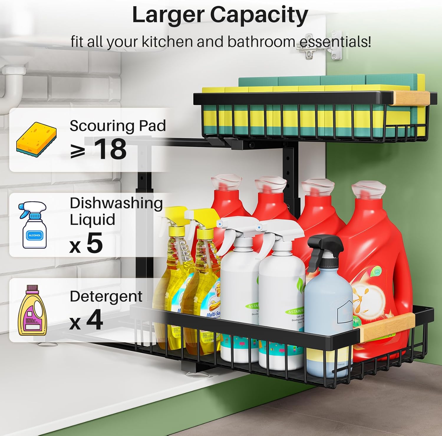 Thumbnail 2 de Under-Sink Sliding Organizer 2-Pack 🗄