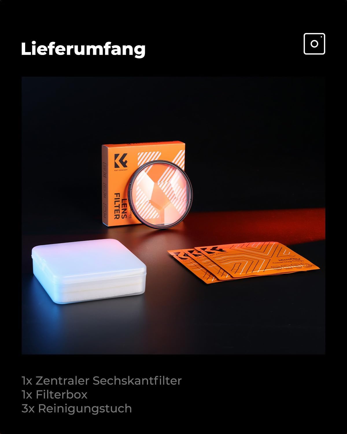 Thumbnail 6 de K&F CONCEPT 82mm Prisma-Kaleidoskop-Filter mit Zentral-Hexagon-Effekt (Nano-B, Optisches Glas K9)