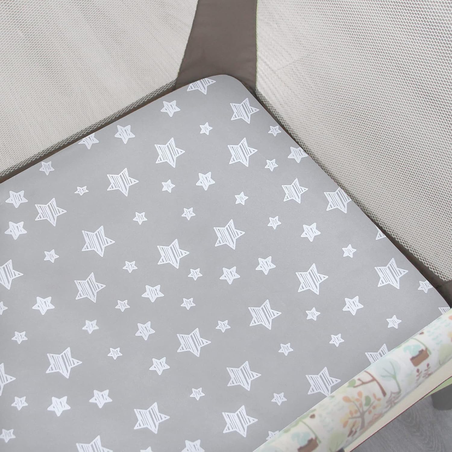 Thumbnail 6 de Moonsea Mini Crib Sheets, 2-Pack Microfiber Playard Fitted Sheets, Stars & Bunny