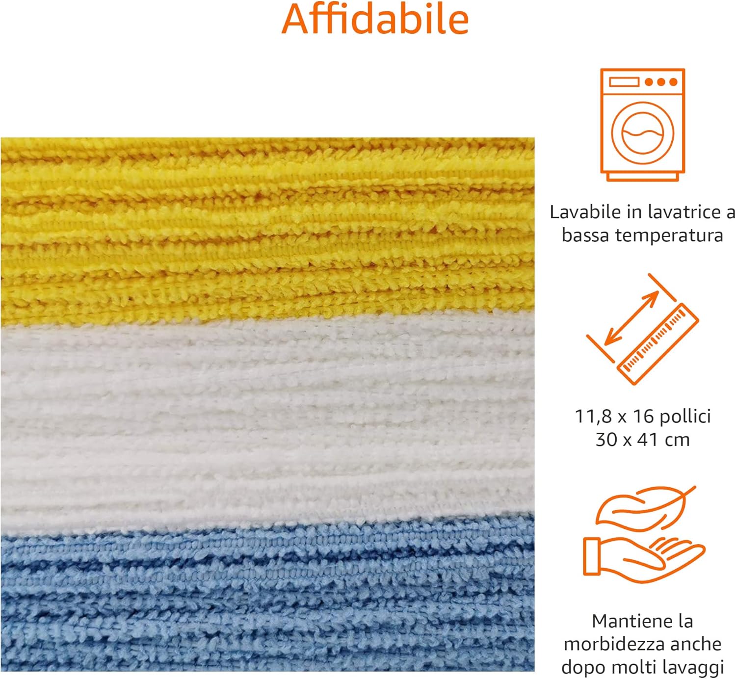 Thumbnail 2 de Amazon Basics Panno per la pulizia in microfibra (24 panni, multicolore) 30.5 L x 40.5 D cm