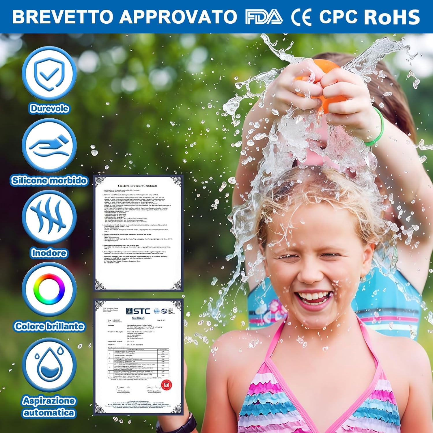 Thumbnail 5 de 12 Palloni Palloncini Acqua Riutilizzabili in Silicone – Autosigillanti, Riempimento Veloce e Doppia Apertura