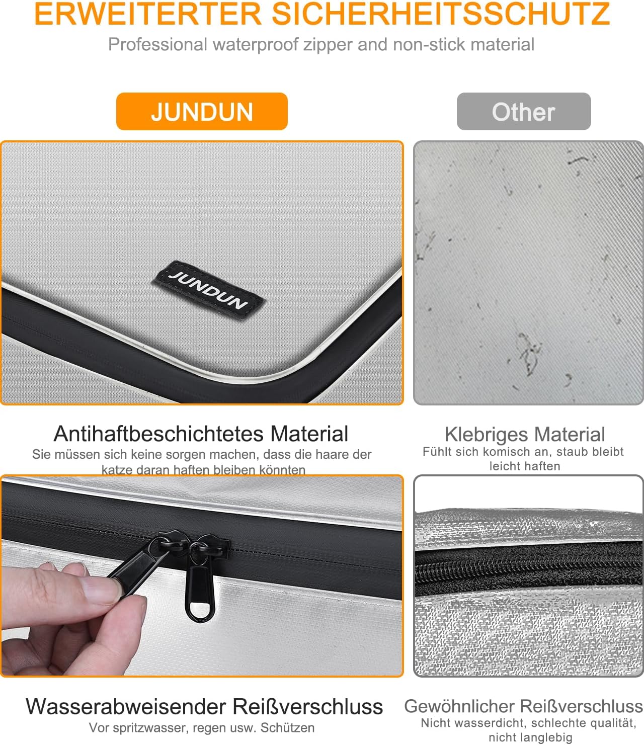 Detalle de JUNDUN Dokumenten Organizer – feuerfeste Aktenbox mit Schloss, 7 Fächern