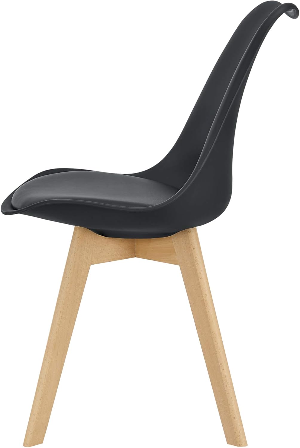Thumbnail 4 de [en.casa] Lot de 2 chaises de salle à manger scandinaves avec assise rembourrée et hauteur d’assise 46 cm, noir