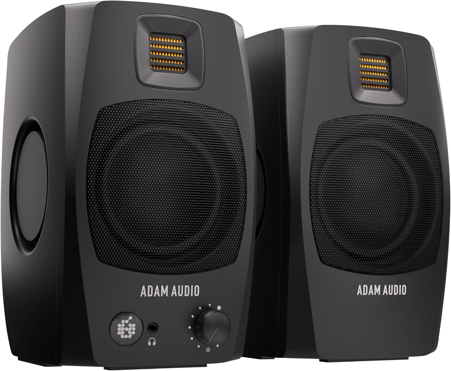 Detalle de ADAM Audio D3V Desktop-Monitorsystem (Paar, schwarz) mit USB-C