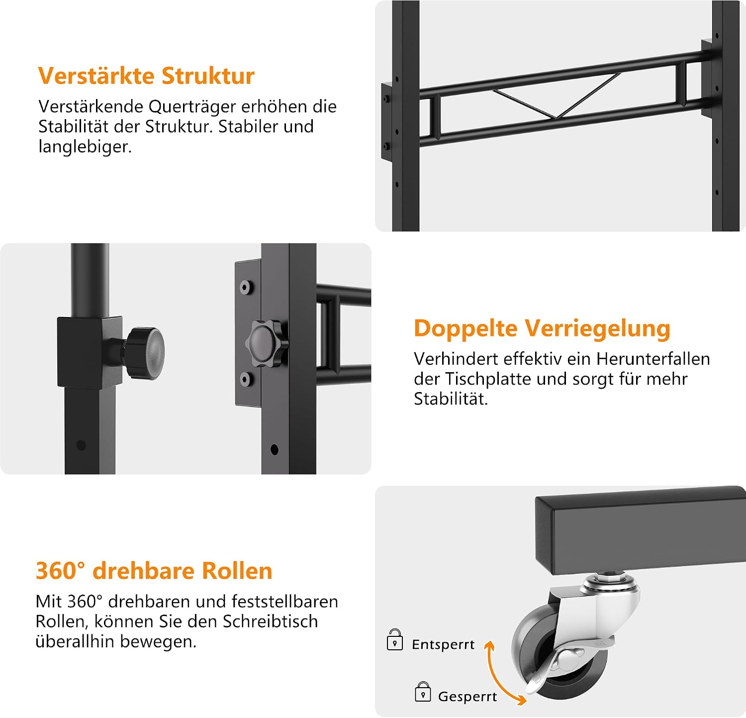 Thumbnail 5 de HOMIDEC Höhenverstellbarer Schreibtisch 80×40 cm