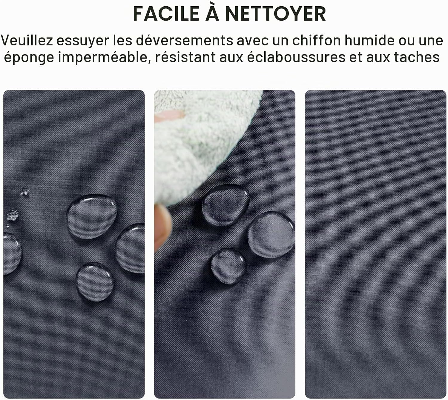 Detalle de DWCN DWDE-PWNZB-130x160-03 tafelkleed 130 x 160 cm, grijs polyester