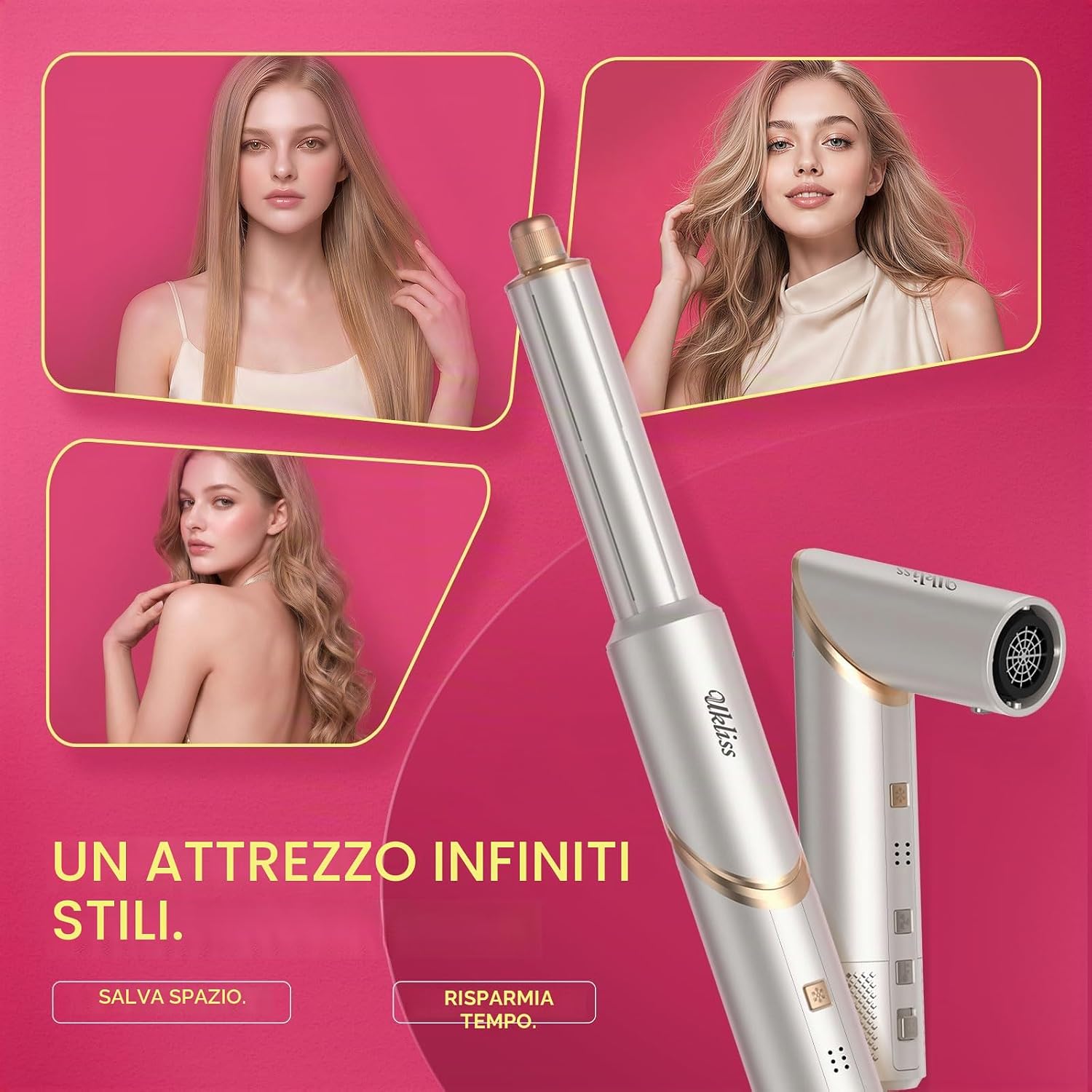 Thumbnail 5 de UKLISS Set Airstyler professionale 8 in 1: styling completo per casa e viaggio