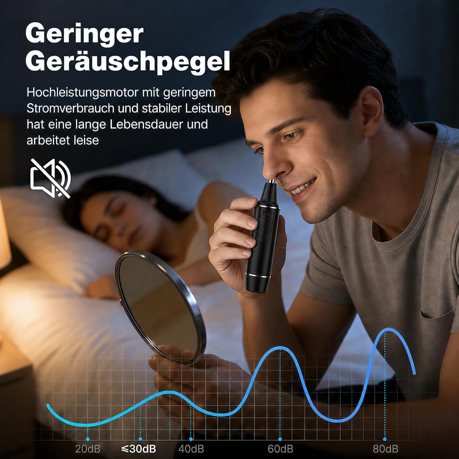 Thumbnail 6 de Nasenhaartrimmer Herren 2-in-1 USB Aufladbar: Nasen- und Gesichtstrimmer mit Doppelschneideklingen