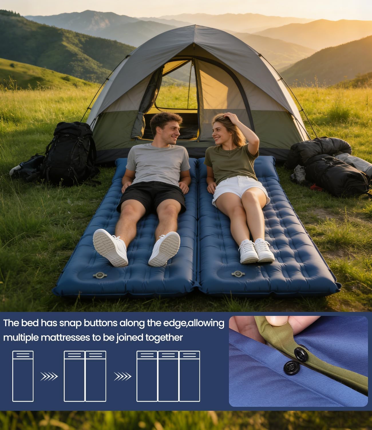 Thumbnail 6 de DoXtreme selbstaufblasende Isomatte (2-in-1, 28x12 cm Packmaß) für Camping, Festival, Wandern & Reisen