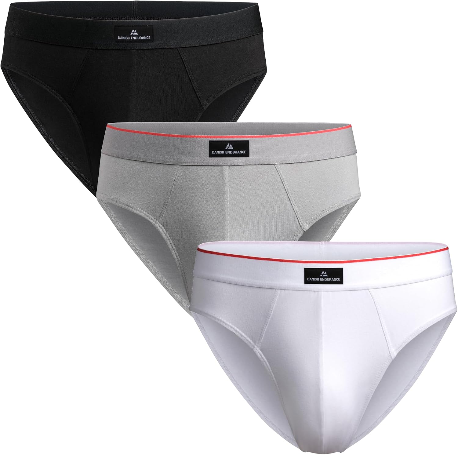 Detalle de DANISH ENDURANCE Slips en coton stretch (lot de 3) pour homme – ultra doux, respirants